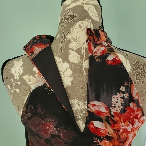 BCBG Ruffle Halter Floral A-line Dress Sz. XS/S - Picture 7 of 7